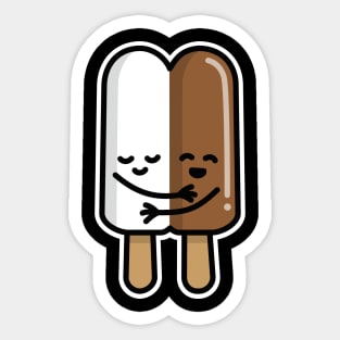 Interracial couple popsicle BLM Black lives matter Sticker